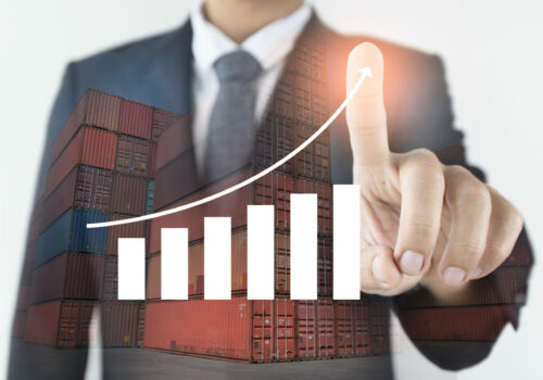 Business Man With Logistics Shiping Business Concept Background.